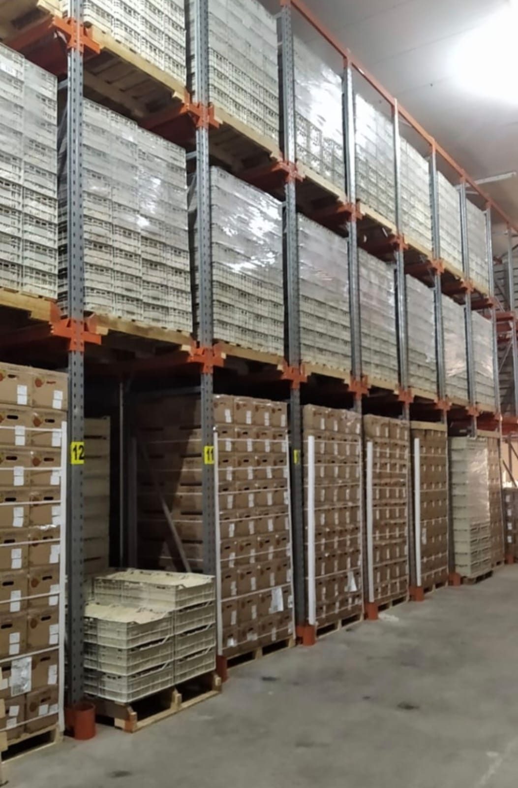 Drive-in pallet racking system for high density storage